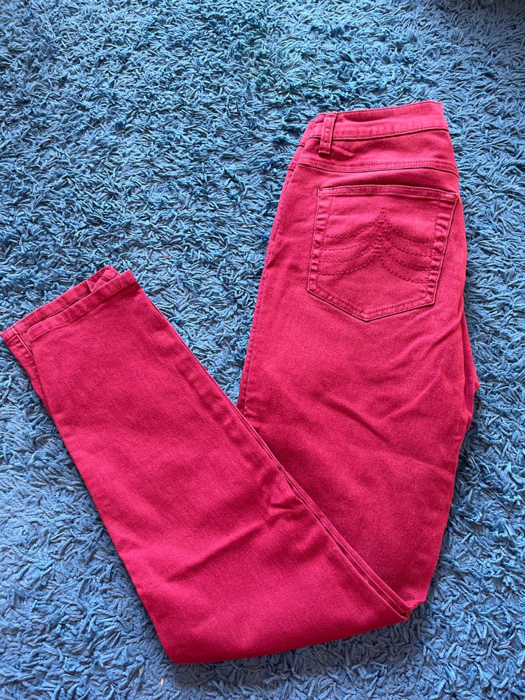 VOIR: Red wine pants, Women's Fashion, Bottoms, Jeans & Leggings on ...