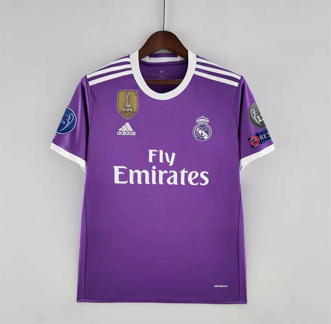 Retro 16 17 R Madrid Away Jersey Men s Fashion Tops Sets