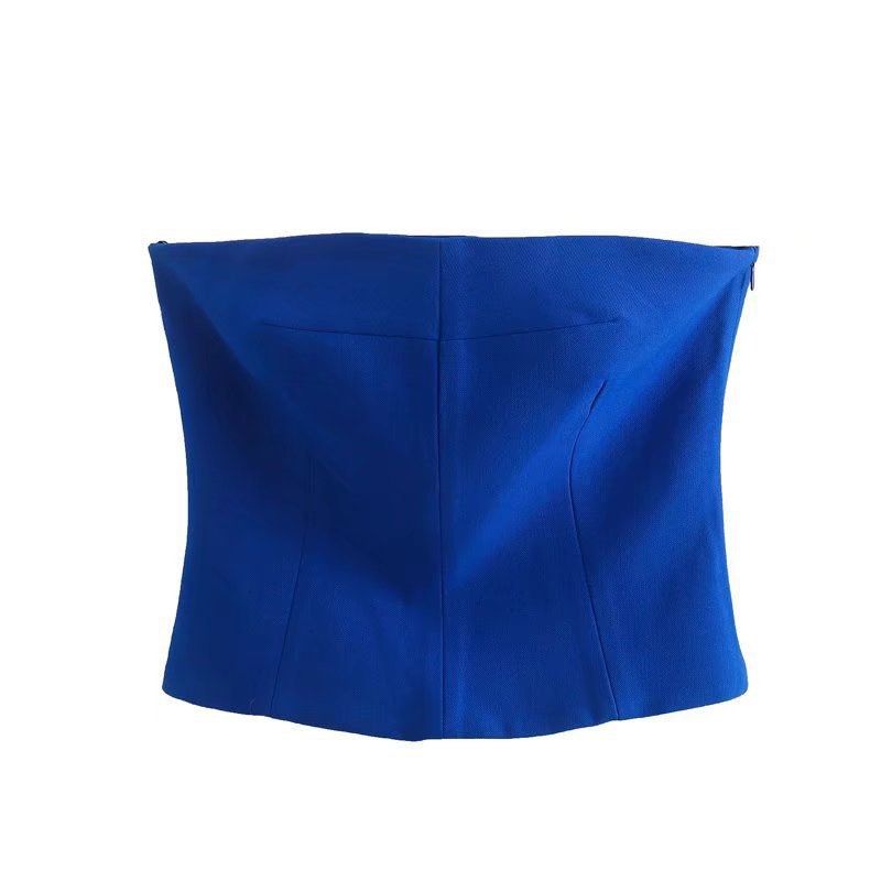 Royal Blue Corset Bustier Hem Tube Top on Carousell