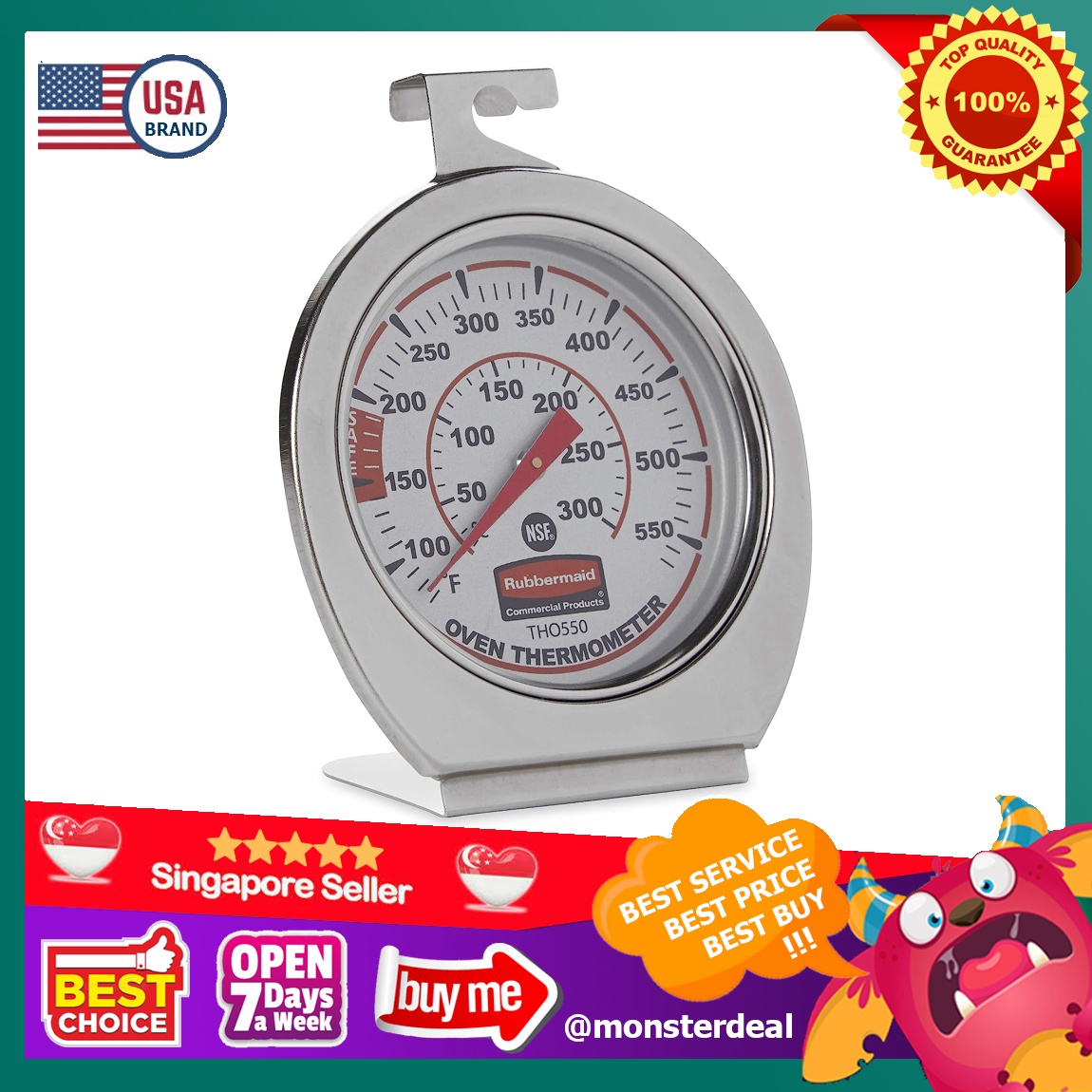 Rubbermaid Commercial Products Stainless Steel Instant Read Oven/Grill