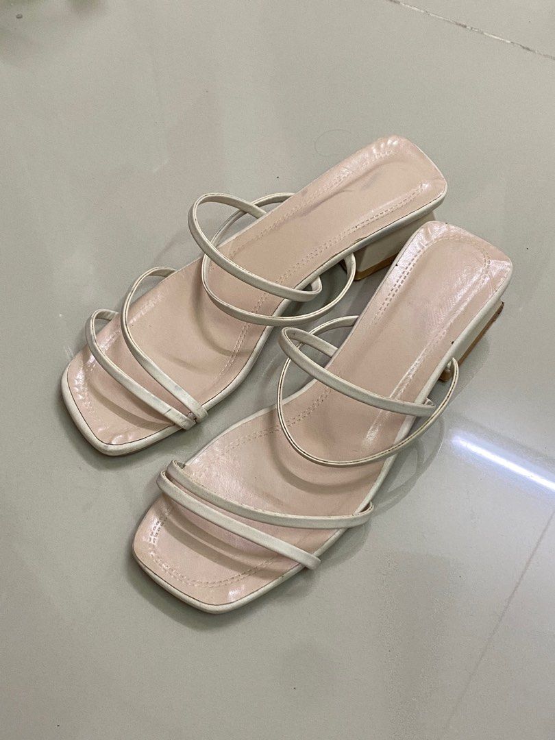 Leather mule sandals COLOUR cream - RESERVED - WA250-01X
