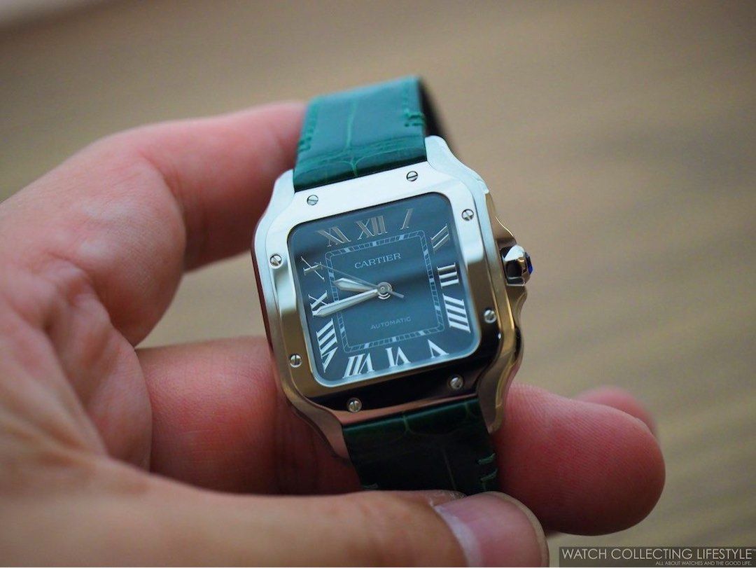 Santos De Cartier Medium Green 2023 New Model, Luxury, Watches on Carousell