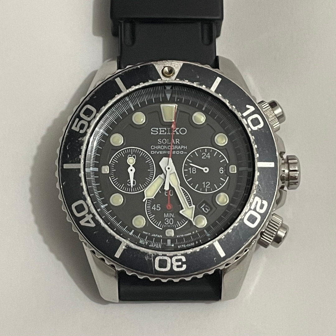 Seiko SSC015 Solar Quartz Chronograph Air Diver s 200m 43mm V175