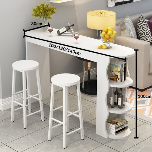 Set Meja dan Kerusi Bar Table Cabinet Counter Meja Bar Kitchen Dining Table Mini Bar Table With Chair