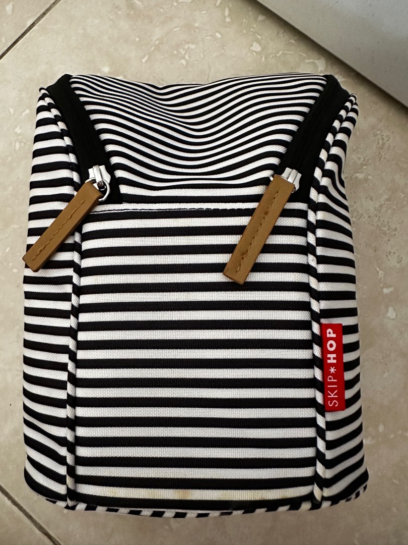 Skip Hop Black And White Striped Diaper Bag Backpack NEW GRAND