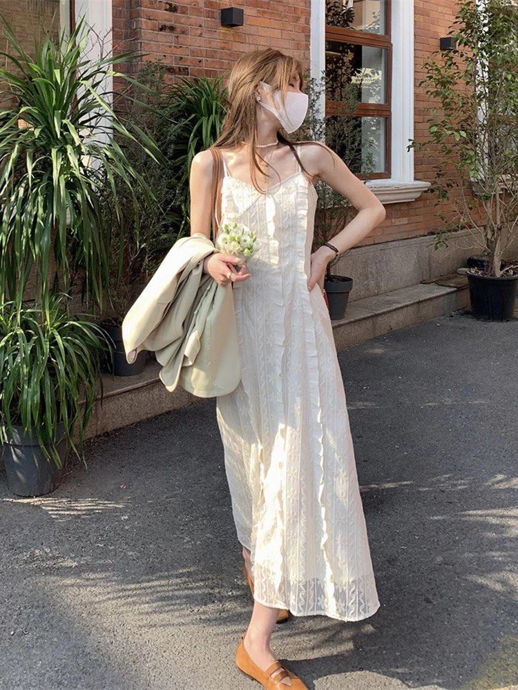 Sleeveless white best sale dress