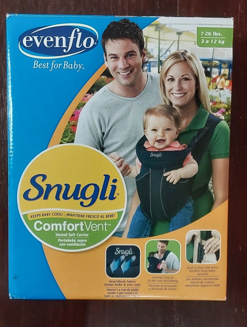Snugli Baby Carrier (Category: Carriers & Slings) located in Manila. Submitted by mpirerules (Listing ID 1237167105, Image 1). Description: Snugli baby carrier Php1000 plus sf (orig price php2399) Seller from Antipolo City 💝 Make you Php1k offer to reserve item for you - 24 hour reservation only 💝 Tried with my baby once, kept, then stored so manage your expectations; needs cleaning- do not buy if uncomfortable 💝 Payment methods: BDO/BPI cash 