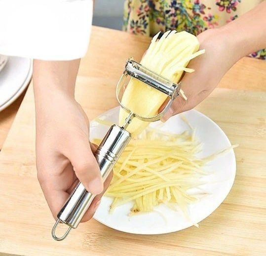 2 Pc Vegetable Cleaning Brush Potato Peeler Shred Scrub Fruit