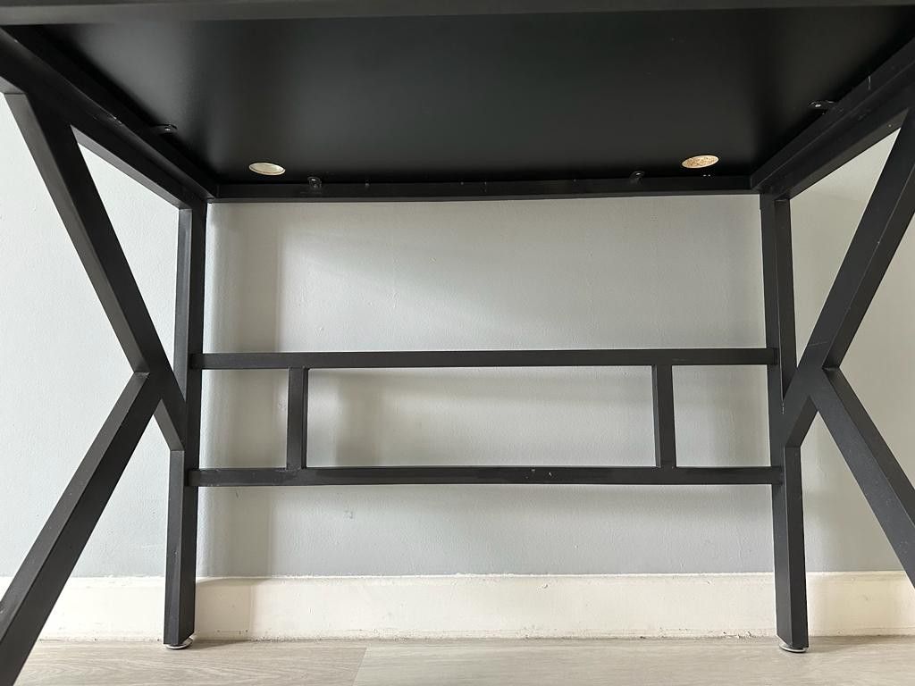 Study Computer Table Office Desk with Metal Frame Solid Study Table ...
