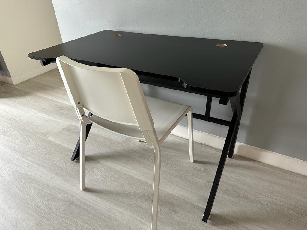 Study Computer Table Office Desk with Metal Frame Solid Study Table ...