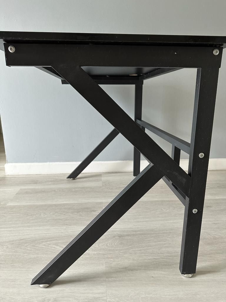 Study Computer Table Office Desk with Metal Frame Solid Study Table ...