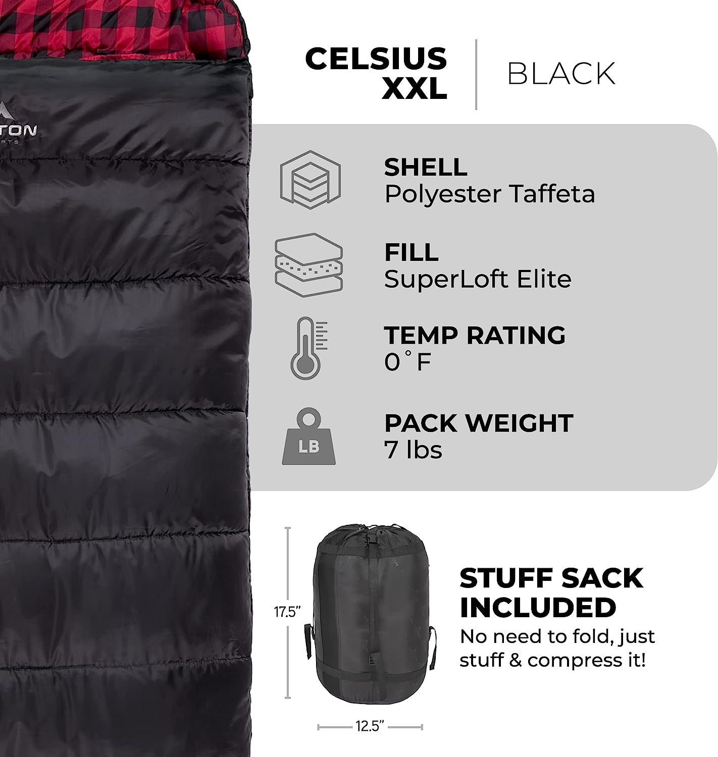 TETON Sports Mammoth  20F Queen-Size Double Sleeping Bag; Warm and Comfortable for Family Camping 141［並行輸入］並行輸入