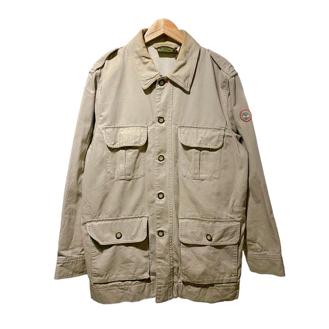 90'S Timberland WEATHERGEAR Duck Cotton Jacket Men's Medium Vintage cotton Beige type Vintage Second Hand