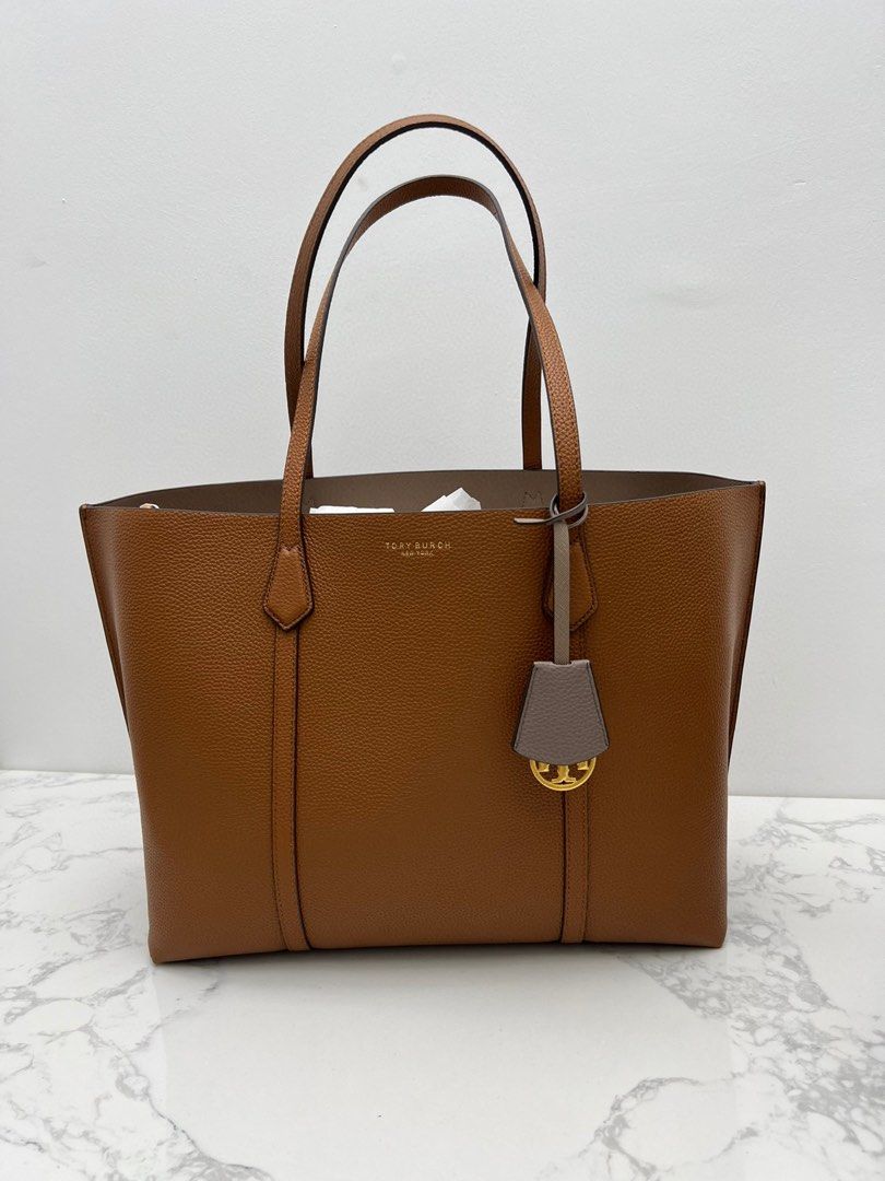 TORY BURCH: Perry bag in grained leather - Ivory  Tory Burch tote bags  81932 online at