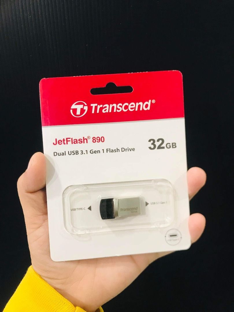 Transcend 32GB JF890 Flash Drive Type-C/USB 3.1 TS32GJF890S, Computers ...