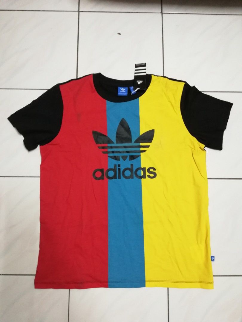 Blue and yellow adidas t shirt online