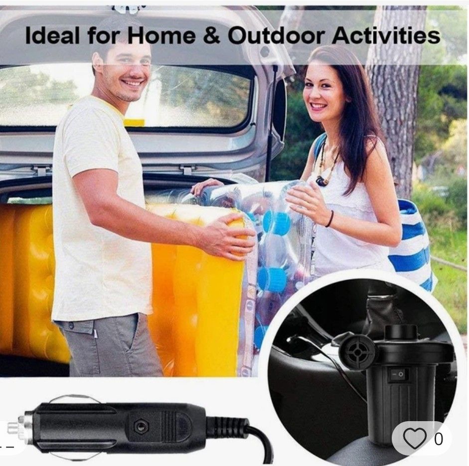 UK Plug N Car Cigarette Plug Electric Air Pump Two Way Air Pump with 3