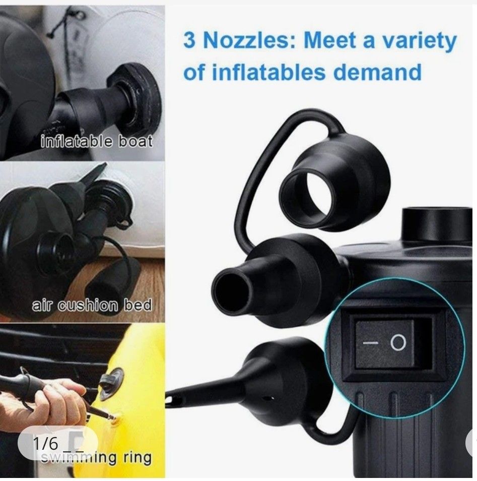 UK Plug N Car Cigarette Plug Electric Air Pump Two Way Air Pump with 3