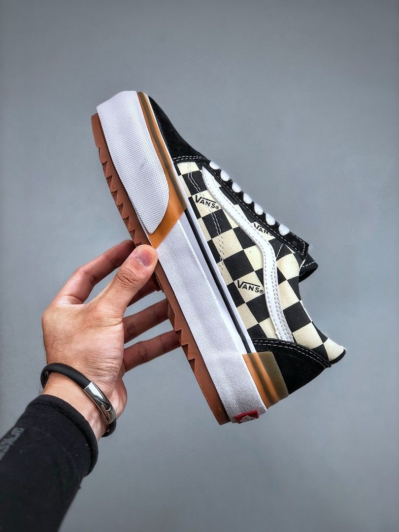 old skool stacked checkerboard