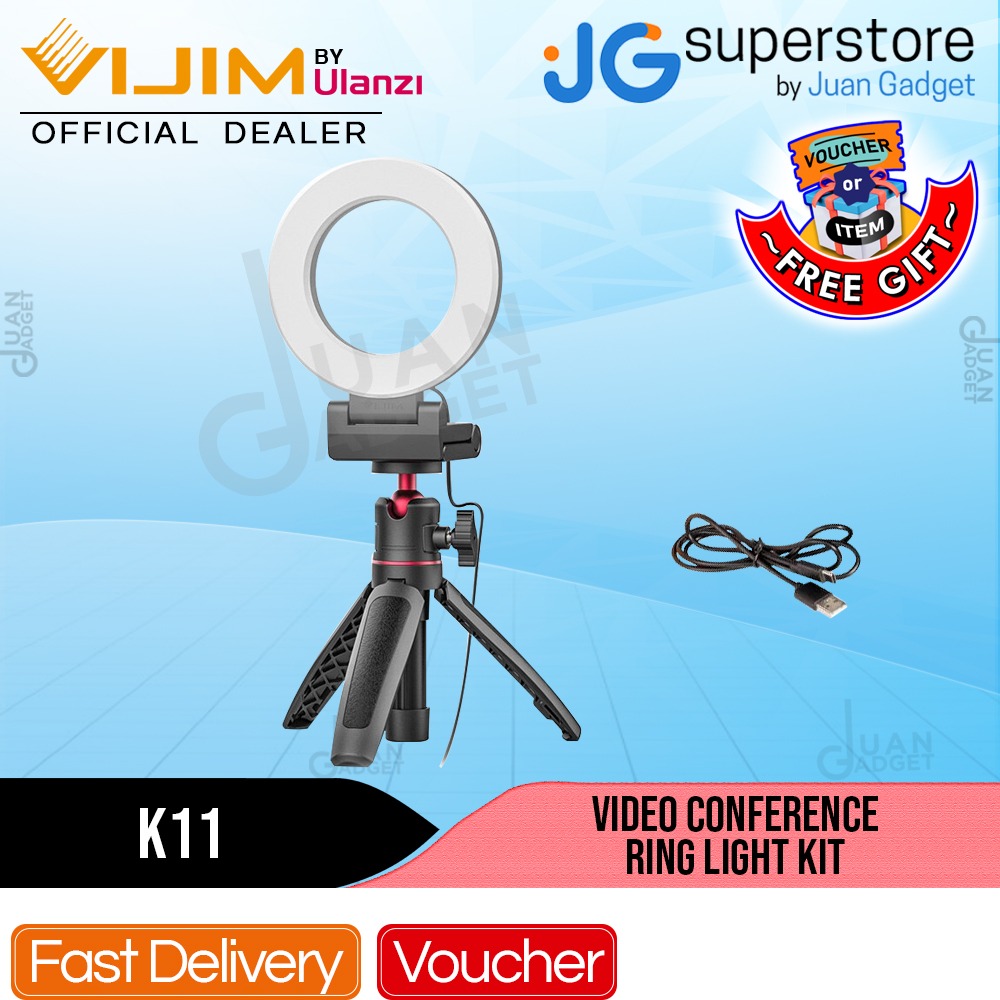 Vijim by Ulanzi K11 3000K8000K Video Conference Ring Lighting Kit for