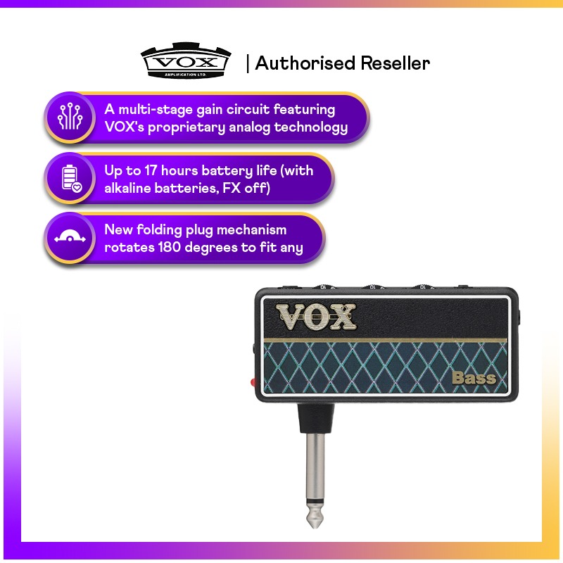 VOX AP2BS amPlug 2 Guitar/Bass Headphone Amplifier, Audio, Soundbars, Speakers & Amplifiers on