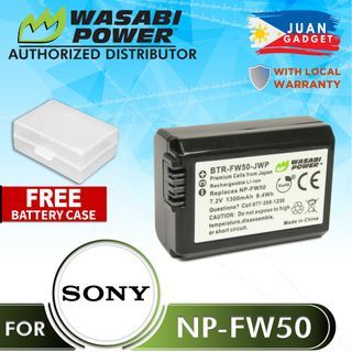 Wasabi Power Battery for Sony NP-FW50 FW50 (Compatible with Alpha a7, a7 II, a7R, a7R II, a7S, a7S II, a5000, a5100, a6000, a6300, a6500, NEX-5T, Cyber-shot DSC-RX10 III | JG Superstore