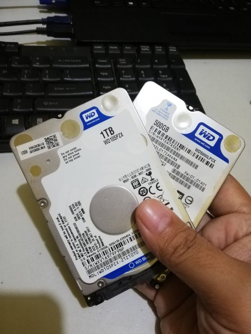 WD 1ters and 500gb (Category: Hard Disks & Thumbdrives) located in San Pedro. Submitted by mjromero46-94877 (Listing ID 1237282274, Image 1). Description: For sale 2pcs hdd 2.5inch for laptop western digital model good for storage no bad sector 100% health San Pedro 09991913971.