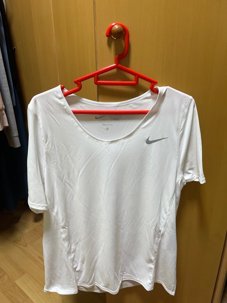 White Nike Women Running Top Dri Fit