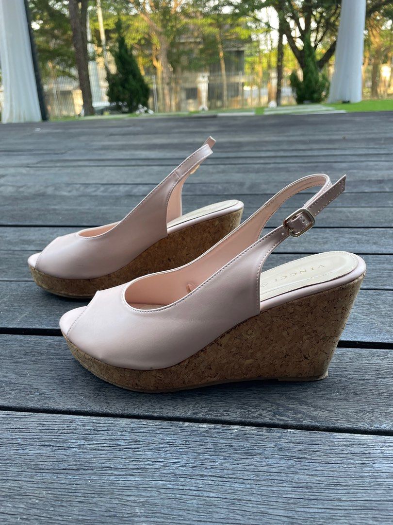 Nude wedges shop size 7