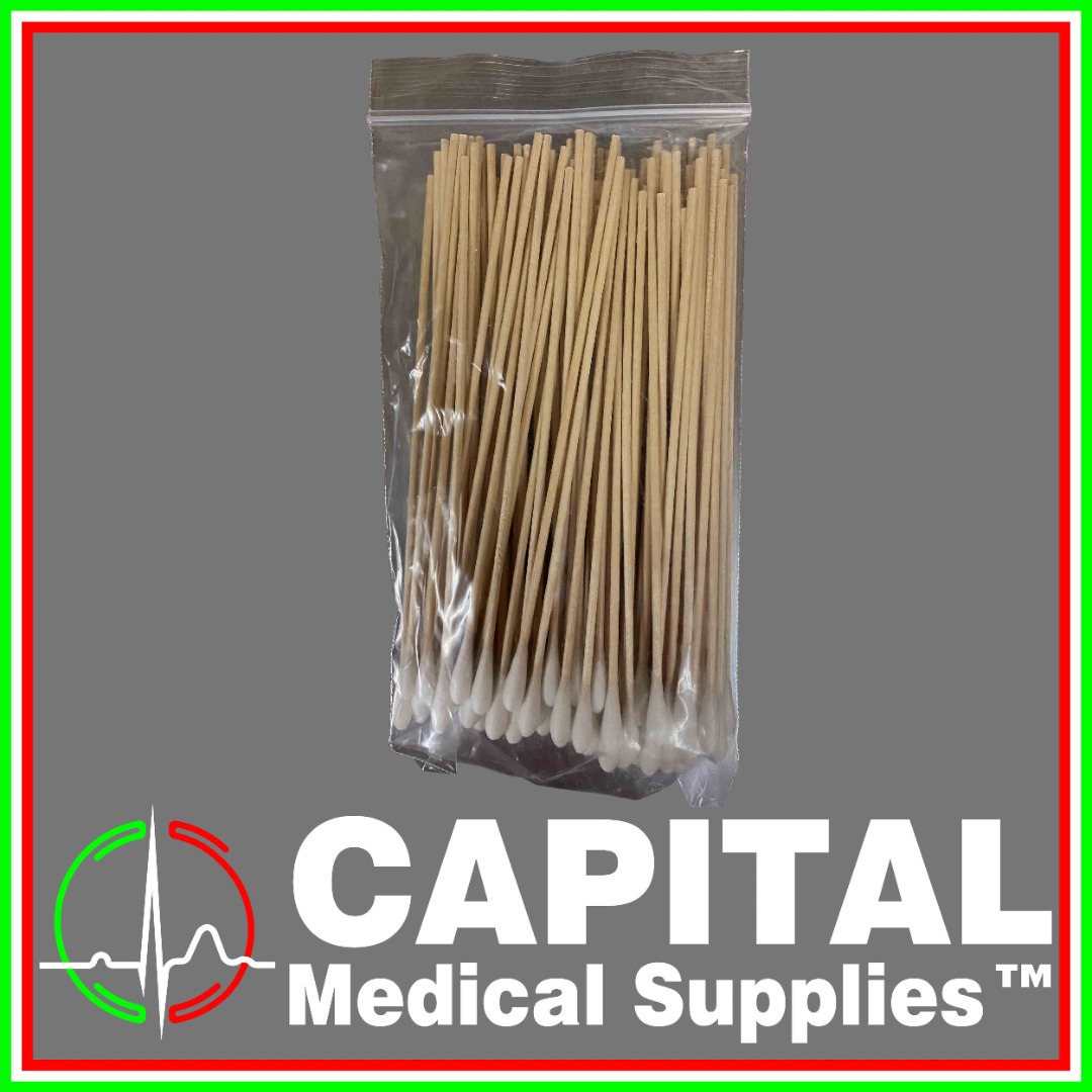 Wooden Cotton Tipped Applicator Bamboo Stick Non Sterile Small head 6