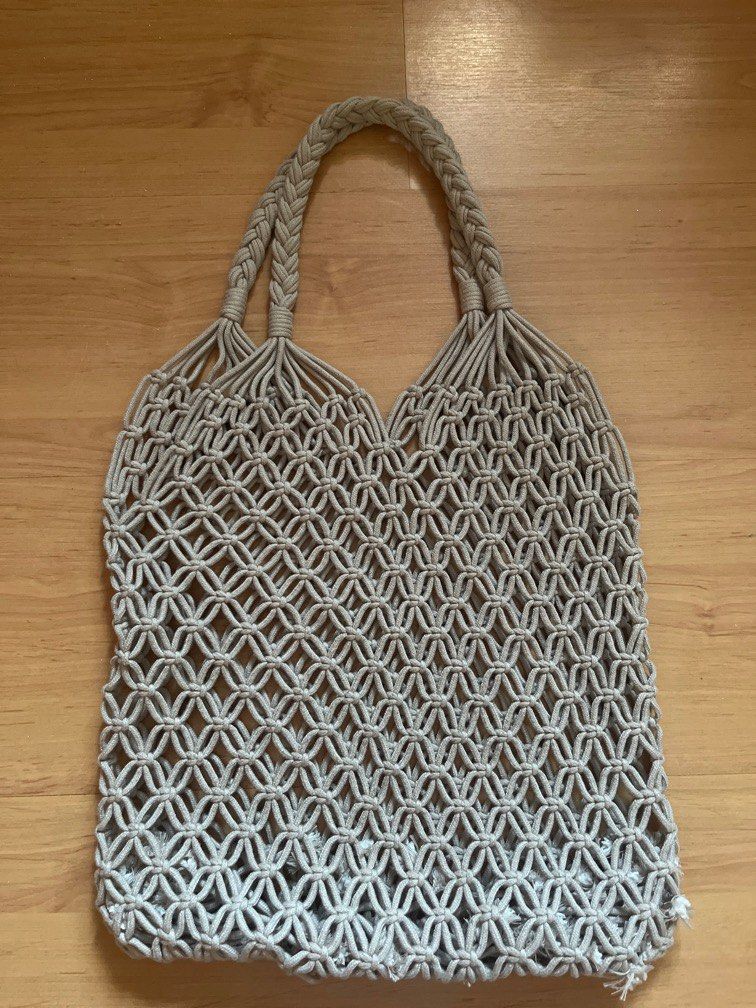 Knitted Tote Bag, Women's Fashion, Bags & Wallets, Shoulder Bags