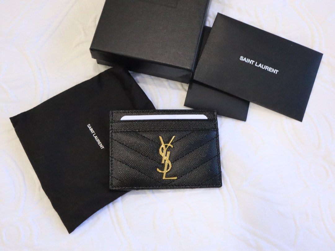 YSL Black Card Holder, Women's Fashion, Bags & Wallets, Wallets & Card