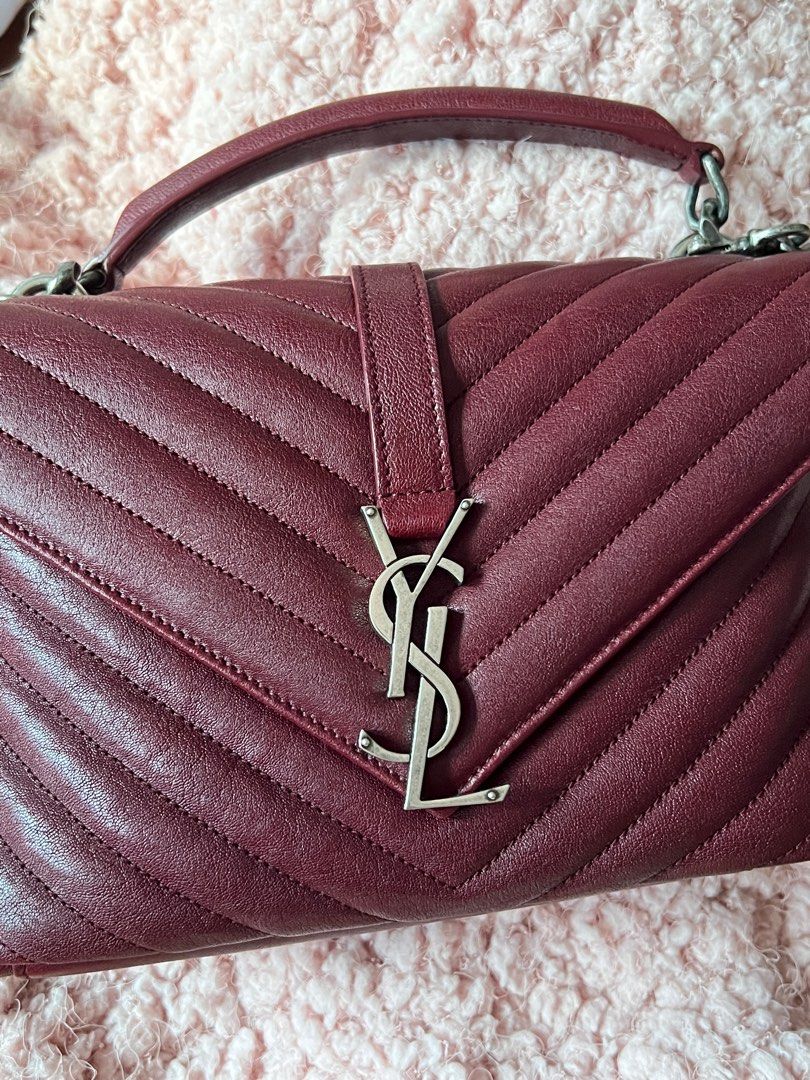 ysl maroon bag