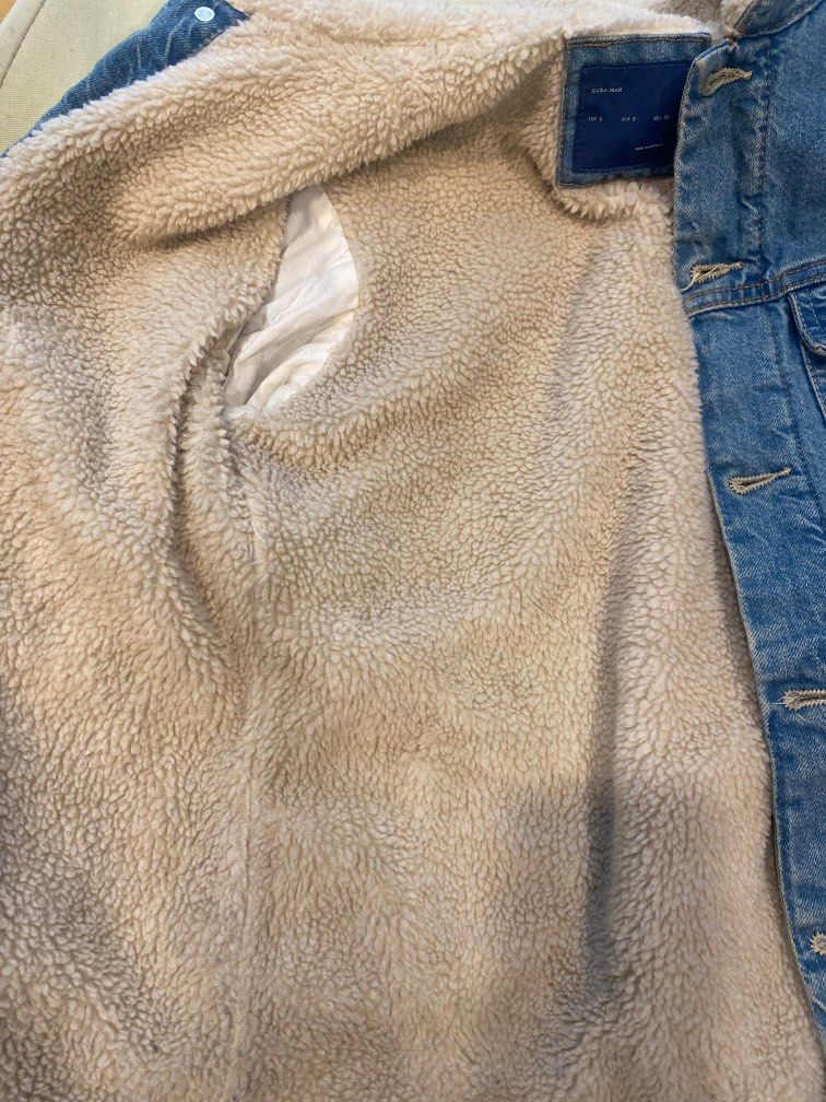 ZARA MAN Denim Jacket Sherpa, Men's Fashion, Coats, Jackets and