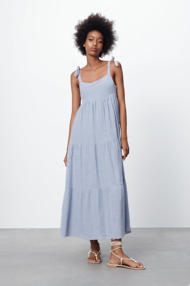 Zara tiered 2024 maxi dress