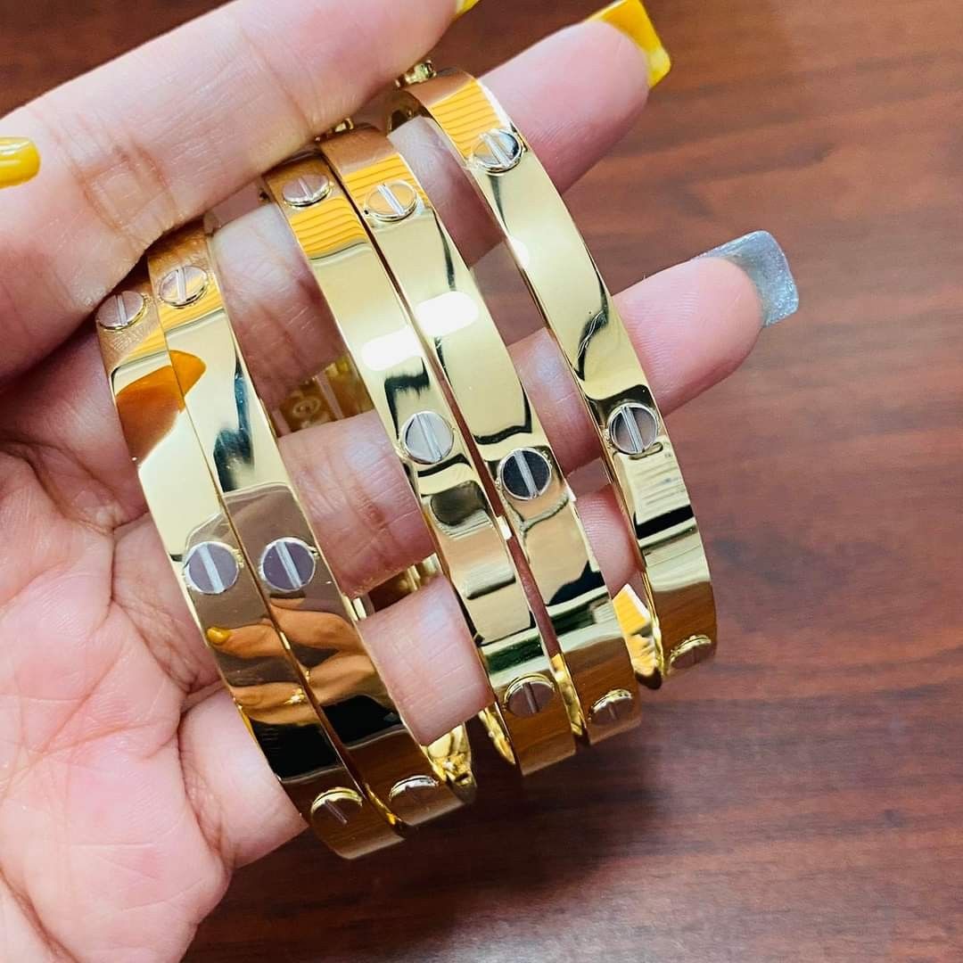 18K Au750 ALL TYPES OF LUXURY BRAND DESIGN BANGLES REAL SAUDI GOLD