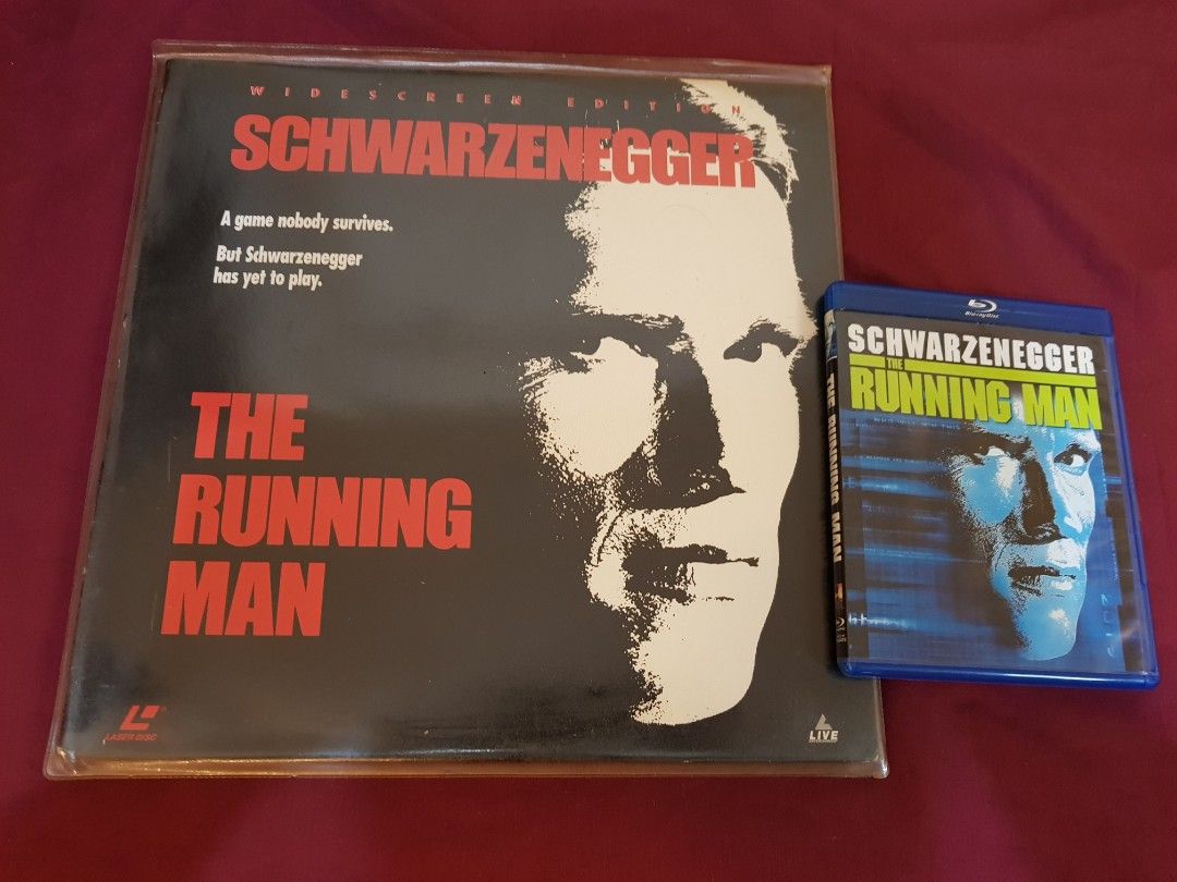 THE RUNNING MAN 1987 1st Press Thriller Set LD Laserdisc And - Main Image