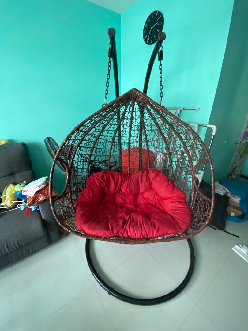 2 seater Rattan Swing Chair, Furniture & Home Living, Furniture, Chairs