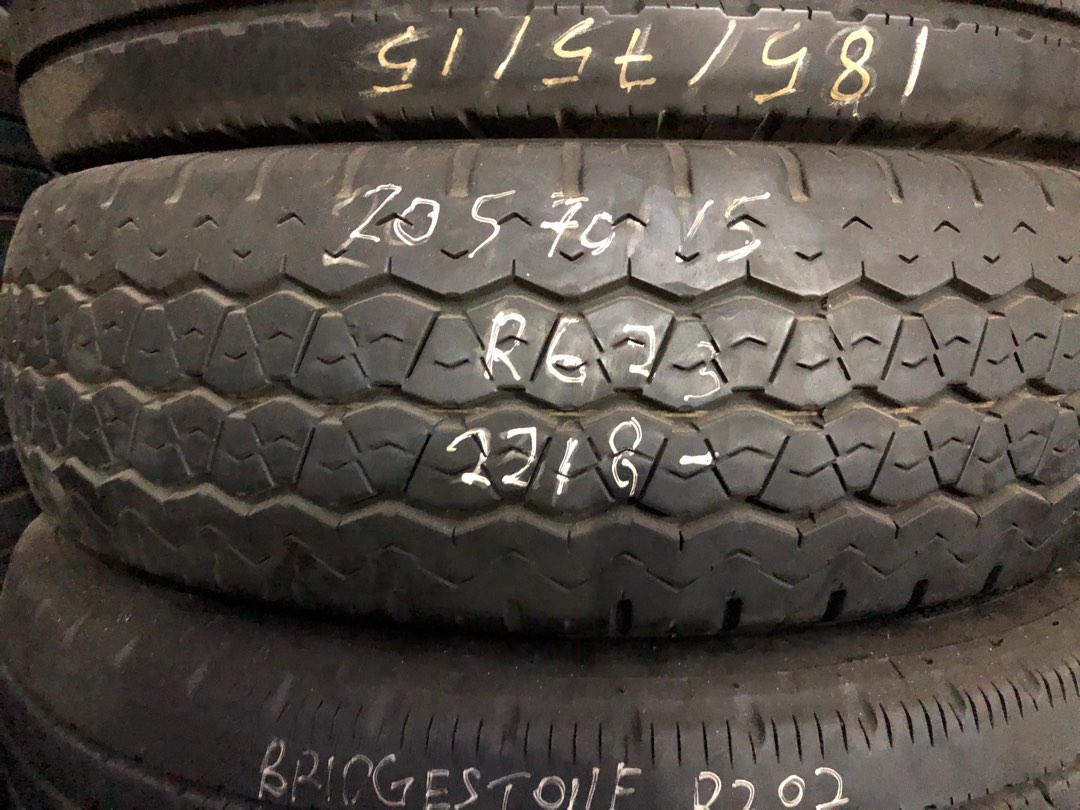 2pcs 205/70/15C Bridgestone used tyre (85%), Car Accessories, Tyres ...