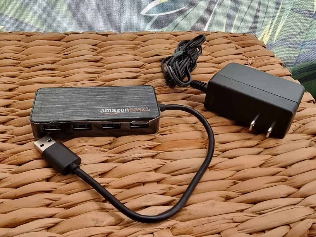 4 PORT AMAZON BASICS USB Hub Multi Port USB Adaptor USB Expander For 