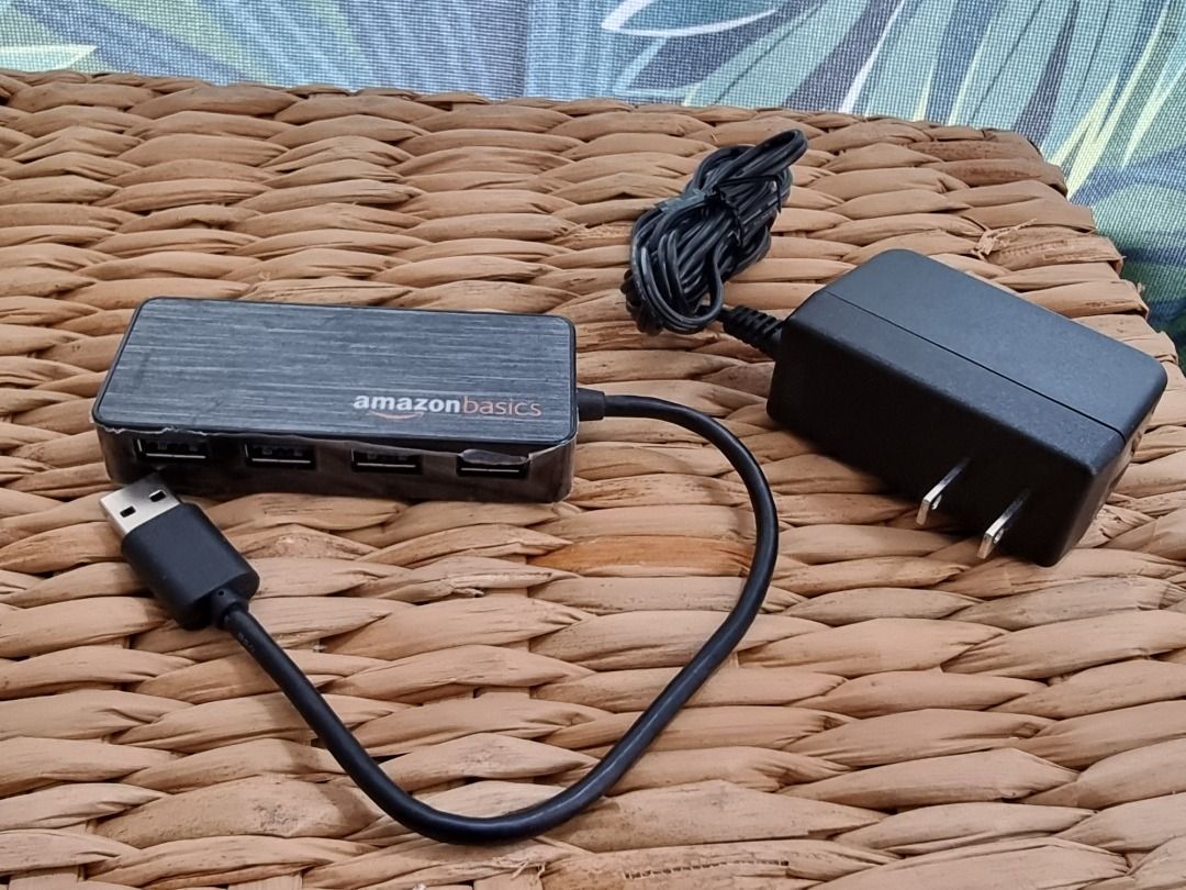 4 PORT AMAZON BASICS USB Hub Multi Port USB Adaptor USB Expander For 