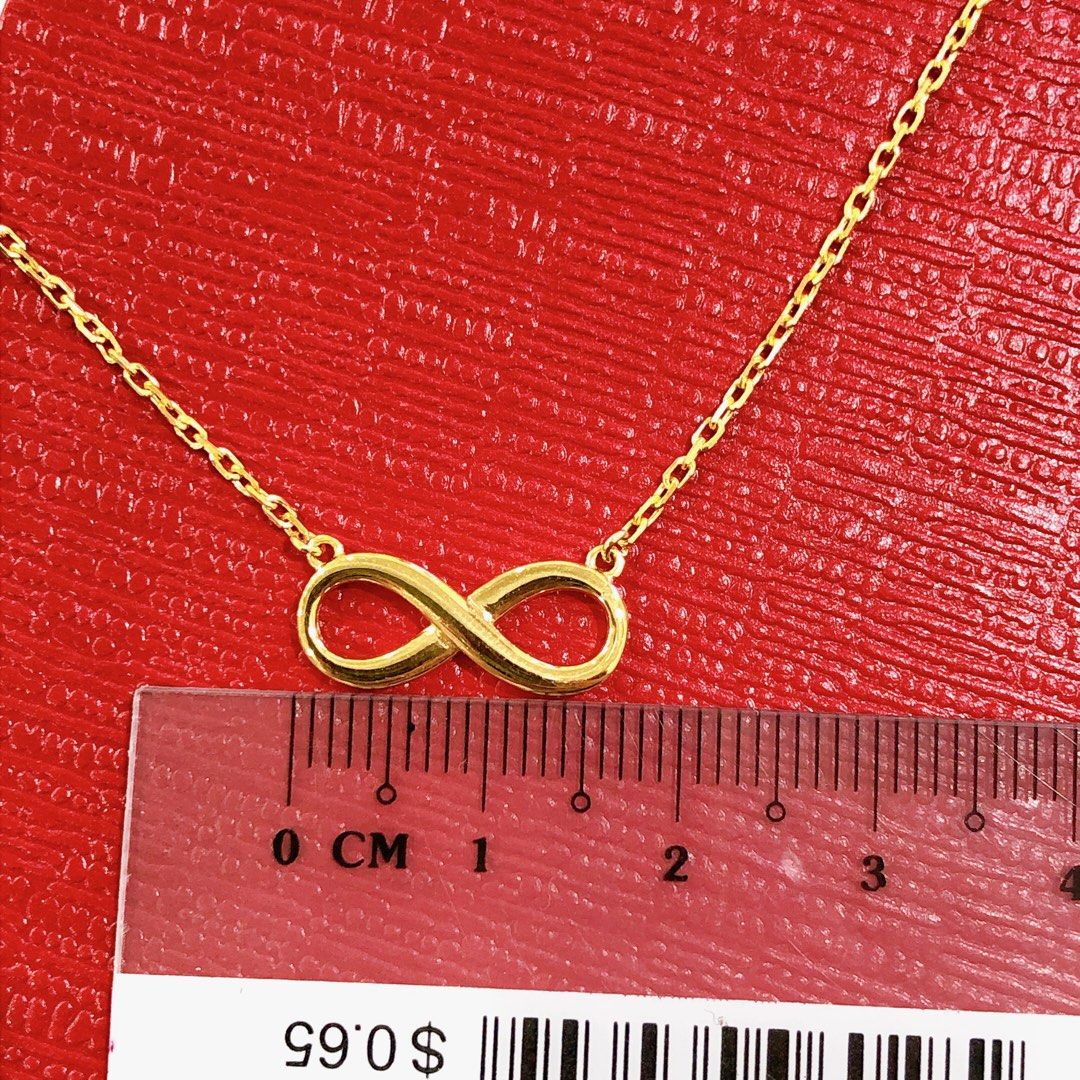 916 Gold 22K Infinity Necklace Women s Fashion Jewelry