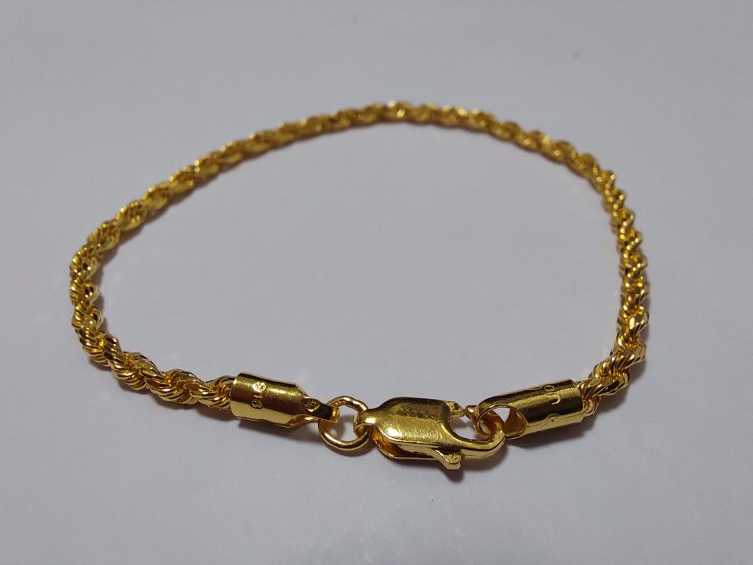 Gold rope discount bracelet with diamonds