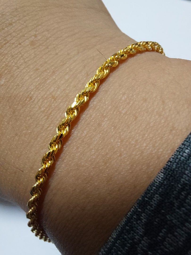 Gold rope hotsell chain bracelet