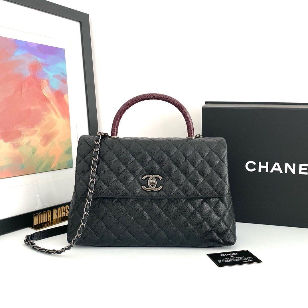Chanel Red Quilted Caviar Medium Coco Handle Flap Ruthenium Hardware, 2017  Available For Immediate Sale At Sotheby's