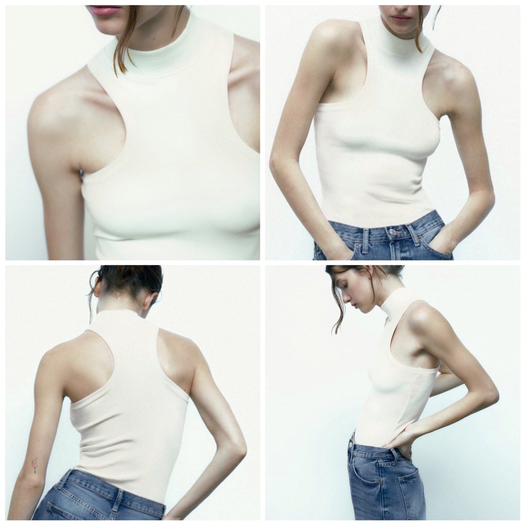 BNWT Zara Bodysuit white top, Women's Fashion, Tops, Sleeveless on