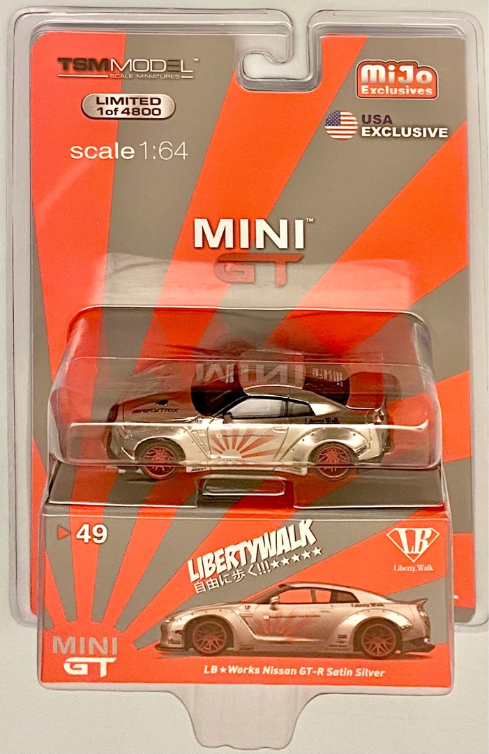 MINIGT49 LB☆WorksGT-Rサテンシルバー LibertyWalk 1/64スケール1/64