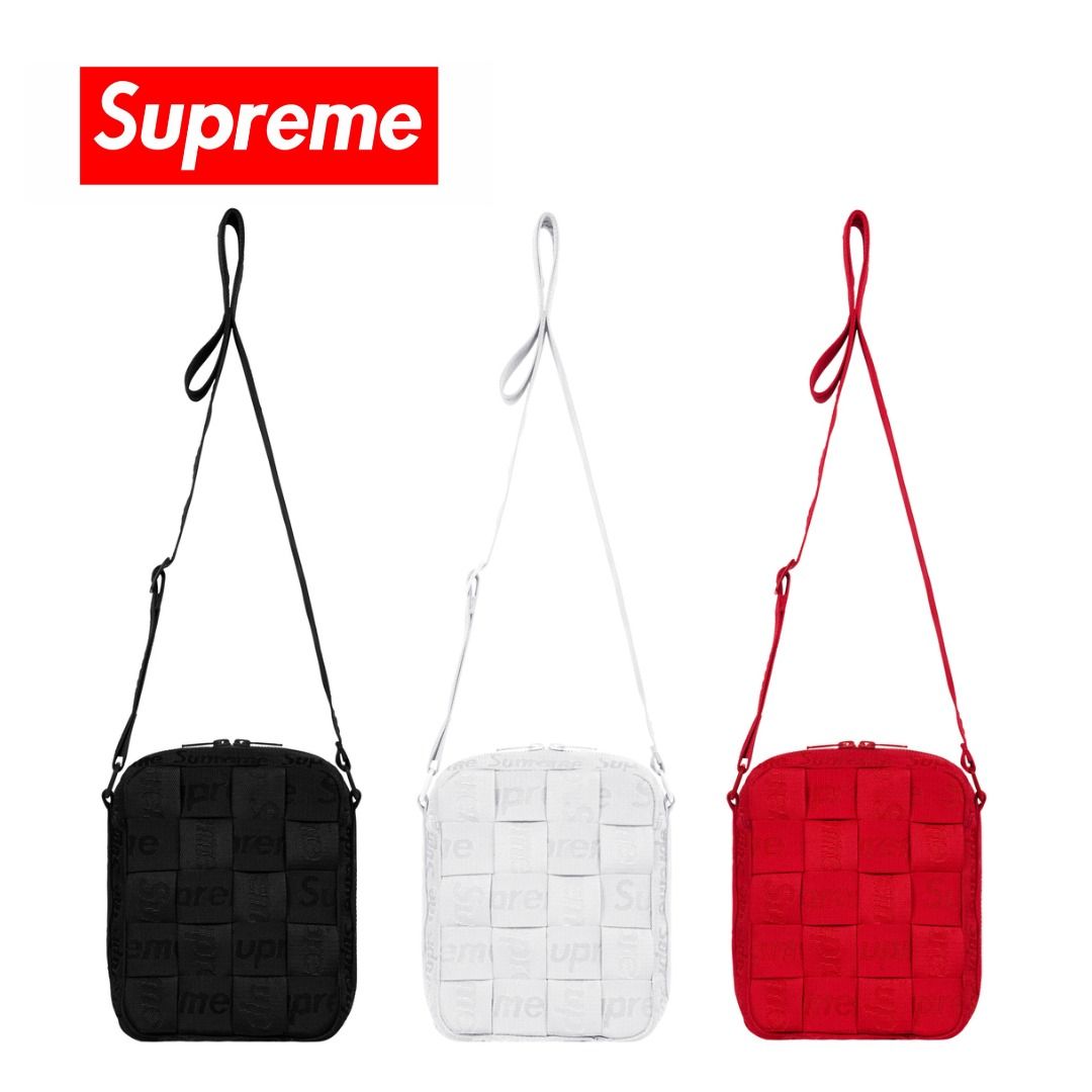 🇯🇵日本代購SUPREME WOVEN SHOULDER BAG SUPREME斜孭袋, 名牌, 手袋及