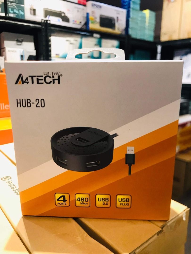 A4Tech 4-Ports 4in1 USB Hub 2.0 HUB-20 Black, Computers & Tech, Parts ...