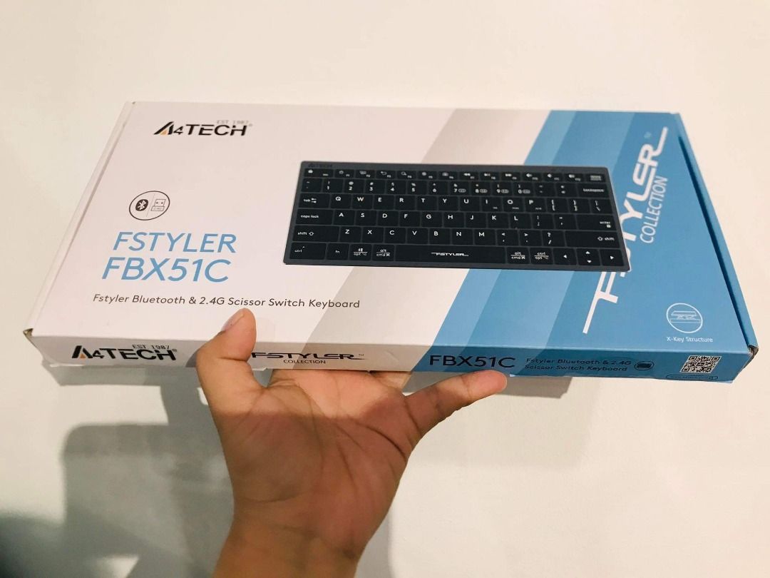 A4Tech Fstyler FBX51C Bluetooth & 2.4G Scissor Switch Keyboard Black ...